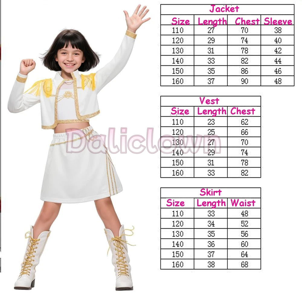 White Black Golden Huntrix Demon Hunters KPop Mira Zoey Rumi Cosplay Costume Kids Birthday Party Dress Girls Halloween Costume