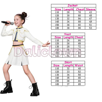 White Black Golden Huntrix Demon Hunters KPop Mira Zoey Rumi Cosplay Costume Kids Birthday Party Dress Girls Halloween Costume