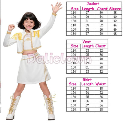 White Black Golden Huntrix Demon Hunters KPop Mira Zoey Rumi Cosplay Costume Kids Birthday Party Dress Girls Halloween Costume